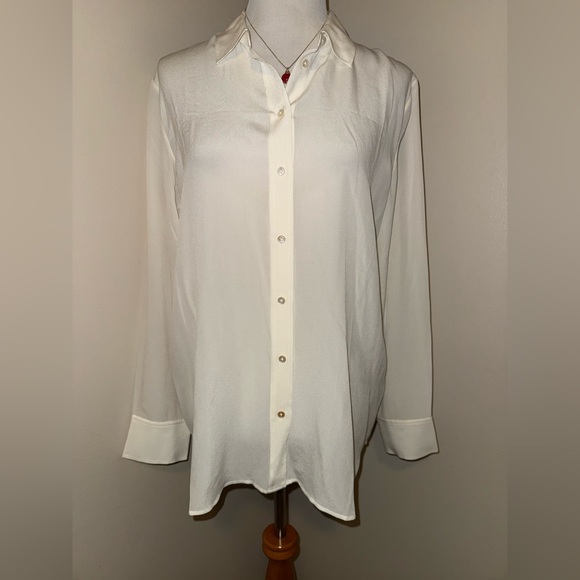 NWT Everlane Button Down 100% Silk Blouse”The Must Have Washable Silk”Size-12 - Picture 10 of 13